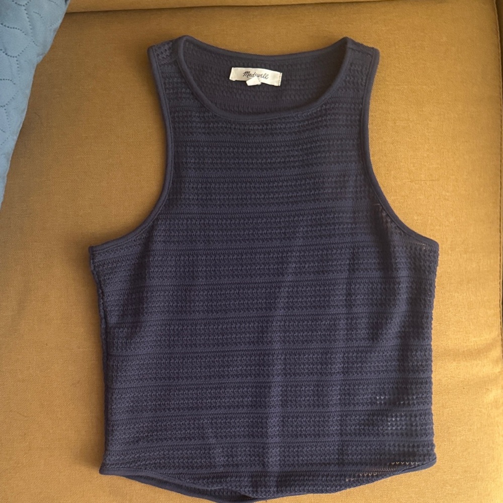 crochet knit cutaway tank